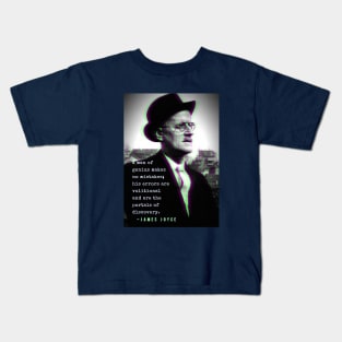 James Joyce portrait and quote: A man of genius makes no mistakes... Kids T-Shirt